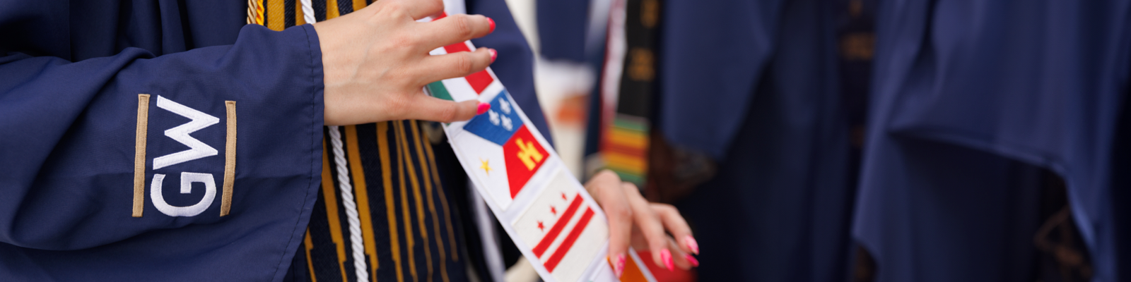 Graduating student wearing a stole