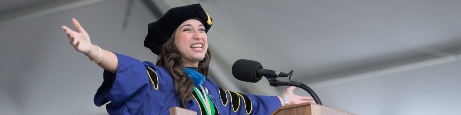 Student speaker addressing the audience